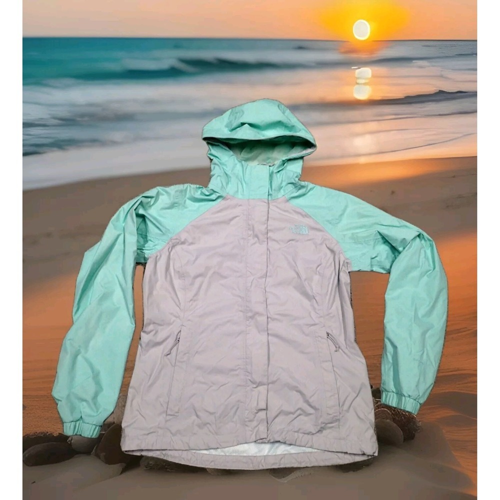 The North Face Rain Jacket Womens‎ Small Mint Lavender Excellent Resolve Shell